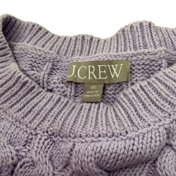 J Crew Diagonal cable-knit sweater purple xs - Picture 5 of 10